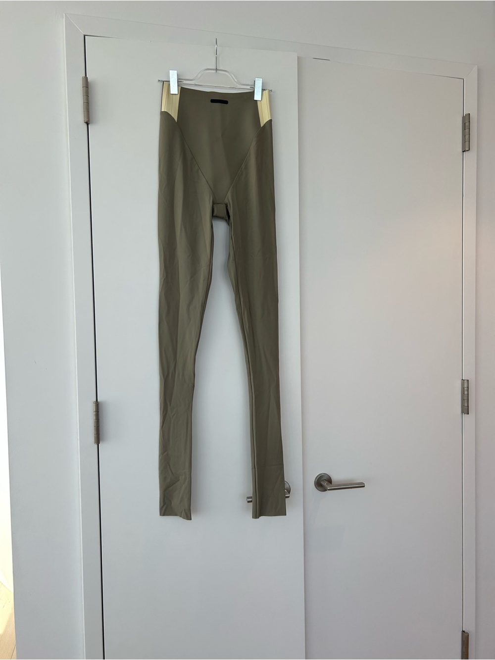 Fear of God Olive Green Slit Leggings with Cream Waist Panels